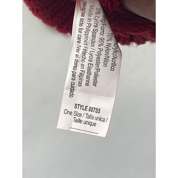 Gloves red fuzzy acrylic blend one size knitted thick READ - Picture 5 of 5